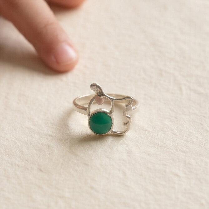 Turquoise Stone Adjustable Ring