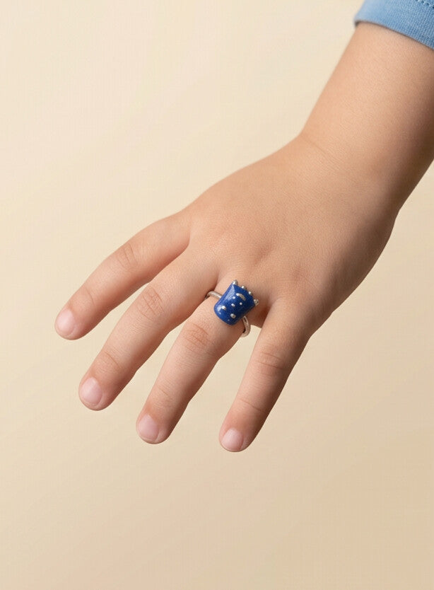 Blue Heart Stone Ring