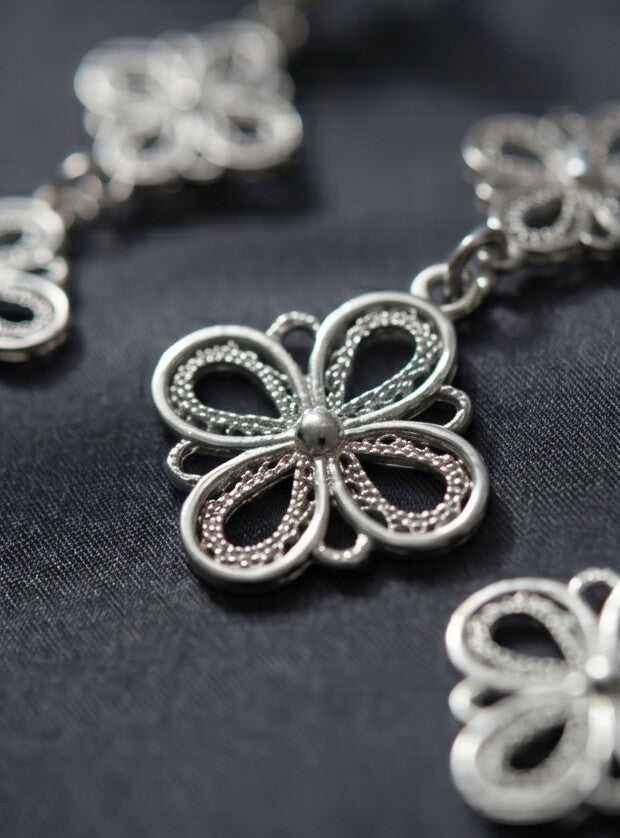Floral Crystal Drop Earrings