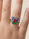 Multicolor Butterfly Kids Ring