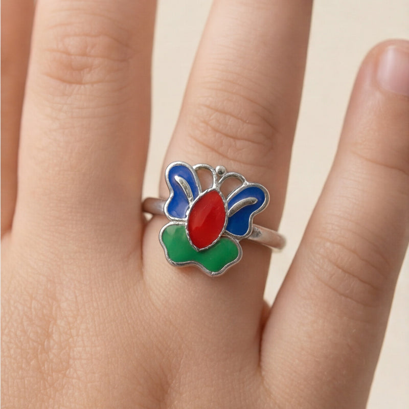 Multicolor Butterfly Kids Ring