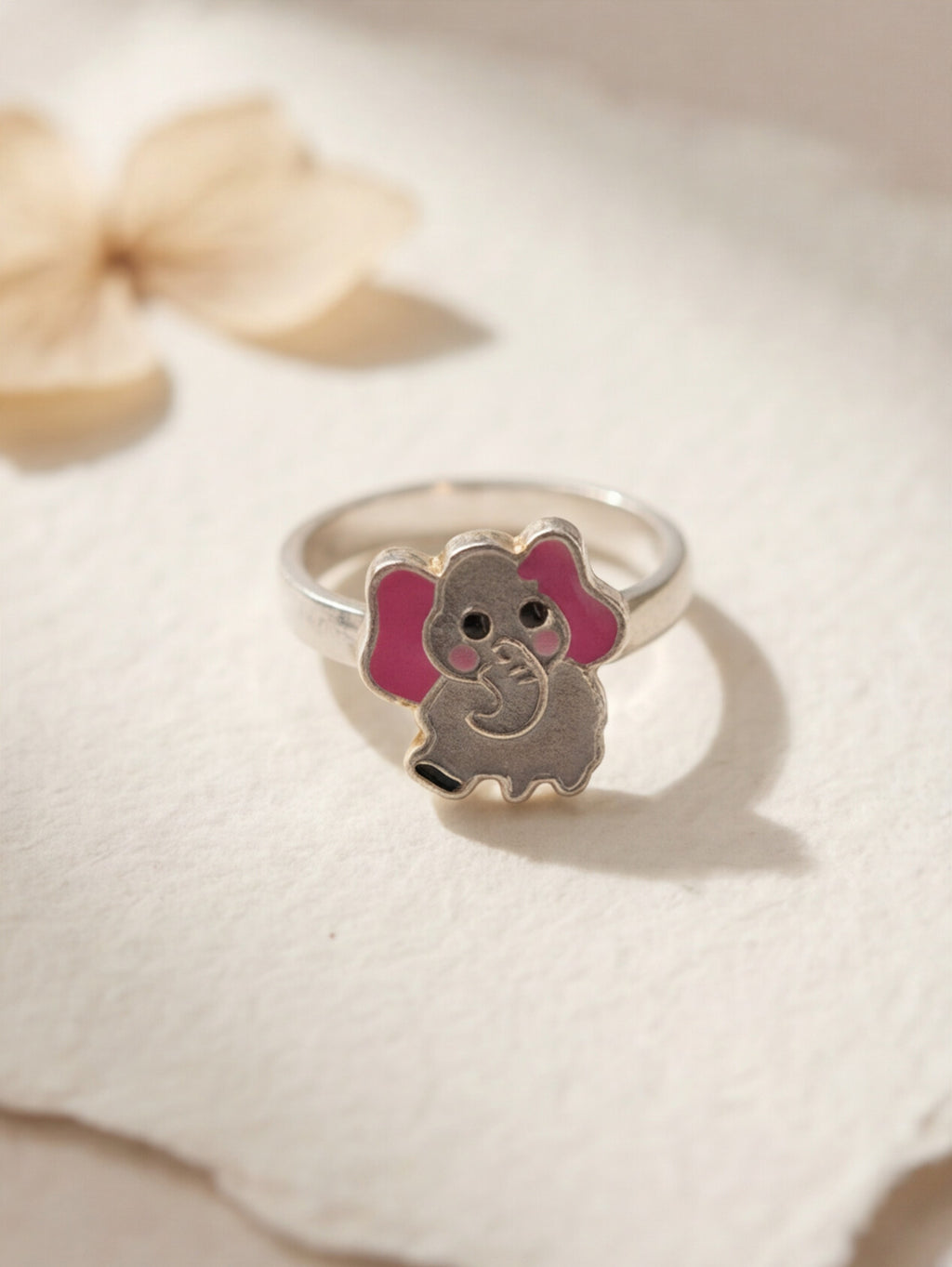 Floral Enamel Kids Ring