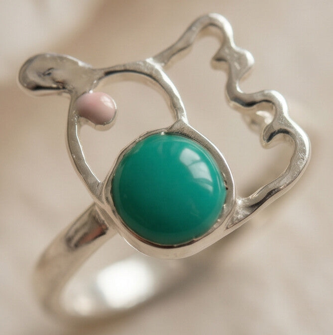 Turquoise Stone Adjustable Ring
