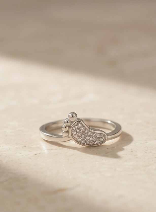 Gold Crystal Band Ring