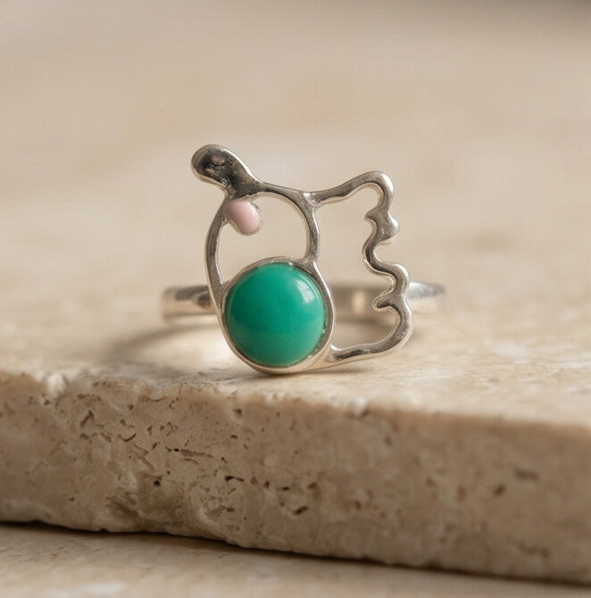 Turquoise Stone Adjustable Ring