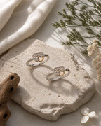 Crystal Heart Open Toe Ring