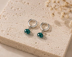 Emerald Crystal Hoop Earrings