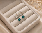 Emerald Crystal Hoop Earrings