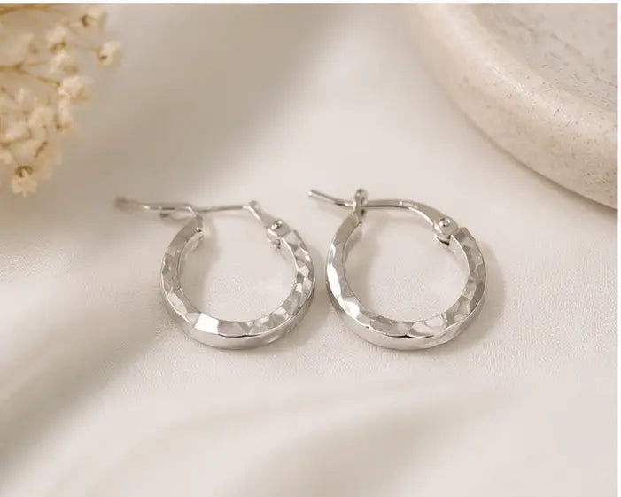 Textured Oval Hoop Earrings