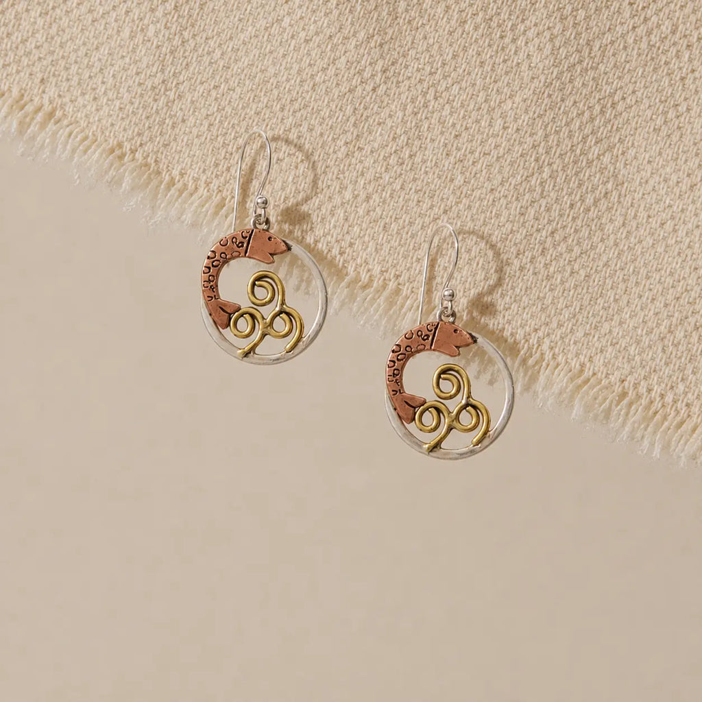Spiral Gold Drop Earrings
