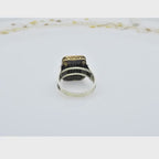 Checkered Silver 925 Ring
