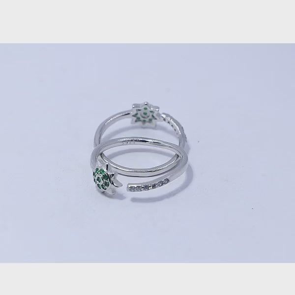 Green Star Silver 925 Toe Ring