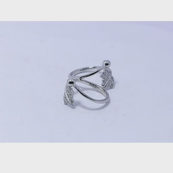 Maple and Bead Silver 925 Toe Ring