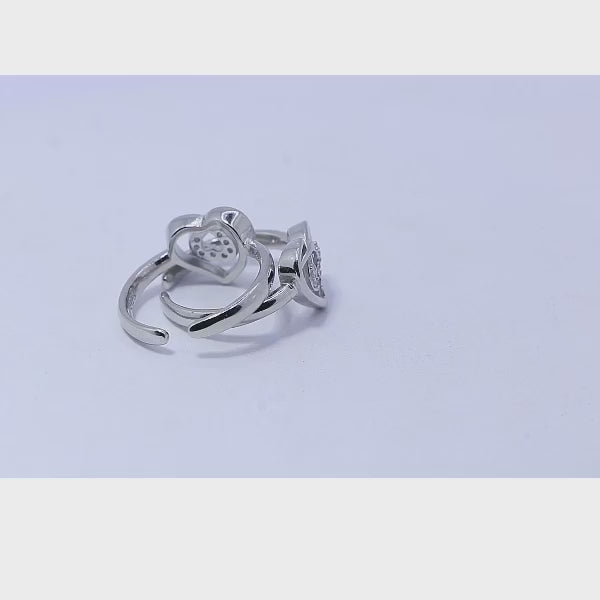 Blingy Heart Silver 925 Toe Ring