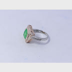 Korean Basil Green Marble Silver 925 Ring