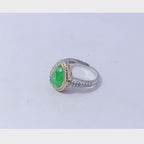 Korean Green Marble Silver 925 Ring
